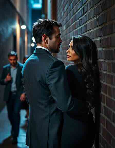 A lustful man in a sharp suit takes control of a 40-something woman in an alley.